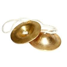 GLOBAL MUSICAL WORK Handmade Percussion Hand Cymbals Brass Manjira Pair - Indian Musical Instrument (Dia 2.5 Inches)