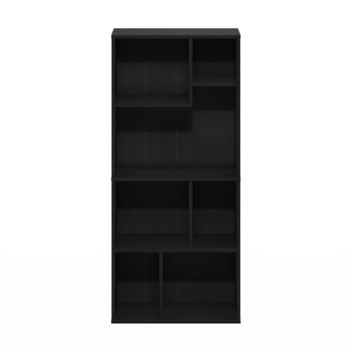 Furinno DALY Book Shelf, 7-Cube Bookshelf, Cube Storage Organizer Bookcase with Irregular Compartments, 9.4 x 18.9 x 42.1, for Living Room, Bedroom, Home Office, Espresso by Furinno - Image 5