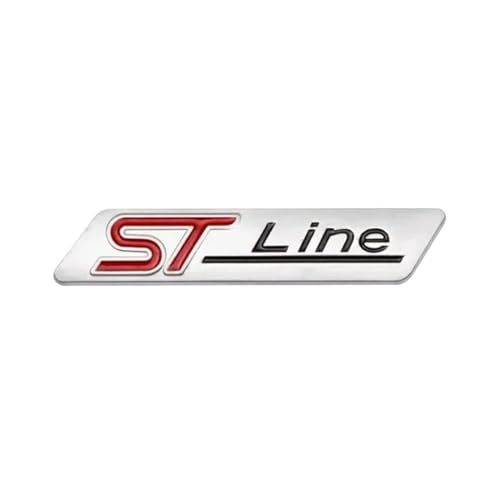 Easmyaqkkk 1 pcs 3D Métal STLine St Line Logo Arrière Emblème De Voiture Badge Chrome Autocollant Compatible avec Fiesta Focus MONDEO MK3 MK4 Auto Car(Matt...