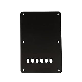Musiclily 6 Trous Plaque Arrière Vibrato Cache Tremolo pour Guitare électrique China Squier,3 plis Noir - Les Beatles, Paul McCartney, John Lennon, RIngo Starr, George Harrison Musiclily 6 Trous Plaque Arrière Vibrato Cache Tremolo pour Guitare électrique China Squier,3 plis Noir – Image 4