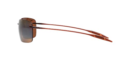 Maui Jim Lighthouse Polarized Rectangular Sunglasses, Rootbeer/Hcl Bronze, One Size + 02