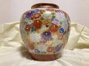 Amazon.co.jp: 九谷焼九谷春洋壺花器飾壺工芸品美術品骨董先祖代々の 