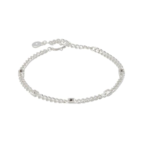 Alex and Ani April Birthstone Clear Crystal Curb Chain Bracelet