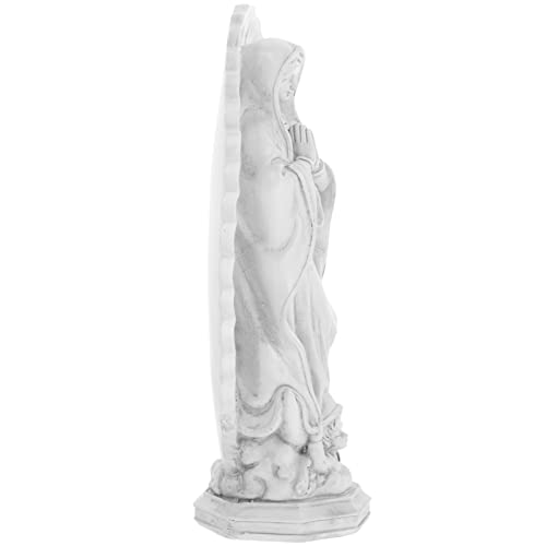 Yardwe Virgin Mary Statue 7.48 Inch Catholic Mary Figurine Resin Religious Sculpture Home Spiritual Decor for Bookshelf Mantel Indoor Outdoor - Image 2