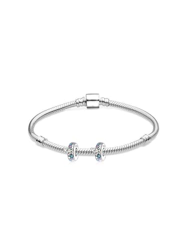Image of ARTCHARM Clasp Love Safety Chain Charm - Authentic 925 Sterling Silver Heart Beads - Fit European Style Bracelet