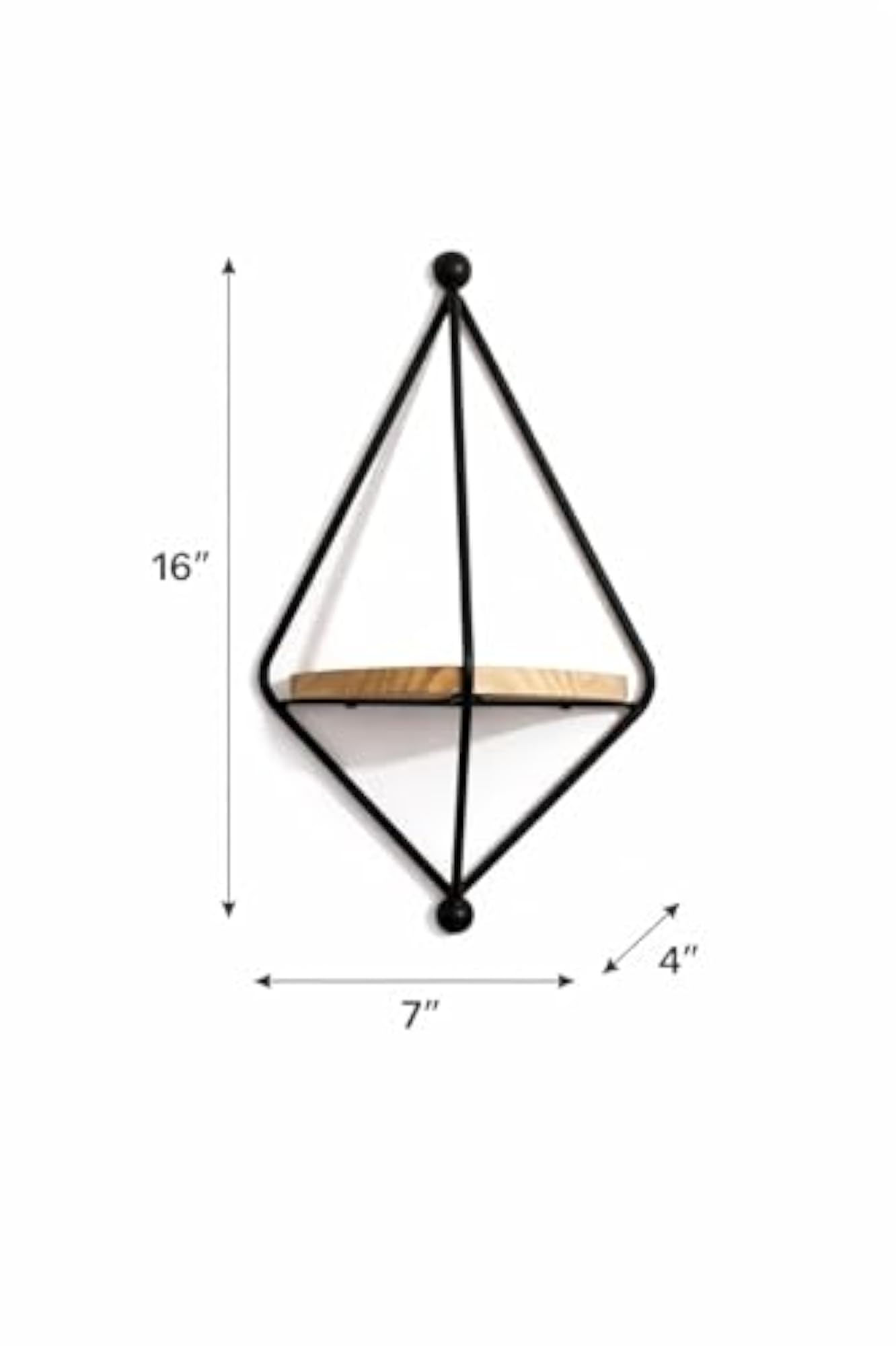 Black Metal Geometric Wall Shelf Set of 4