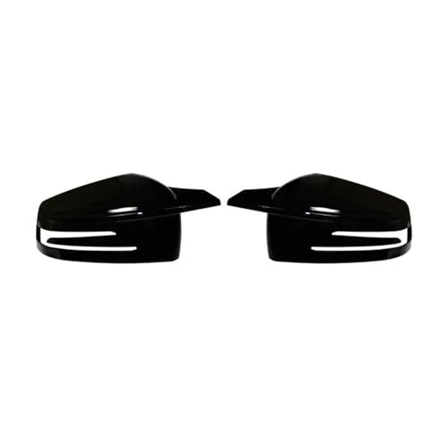 カーボンルックサイドウィングミラーカバー 2個入り ベンツ W176 W246 W204 W212 W221 C117 X204 X156 リアビューキャップ対応(Bright black)