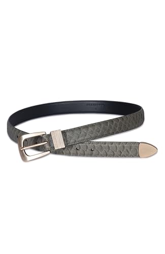 Women's 1 Inch Feather Edge Snake Belt with Triple Metal Keeper & Tip4