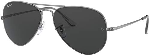 Ray-Ban RB3689 Sunglasses Bundle: RB 3689 AVIATOR METAL II 004/48 Gunmetal and Universal Anti-slip Silicone Leash