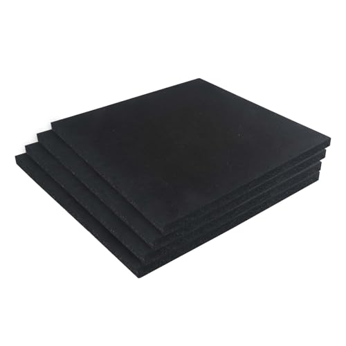 Tapete de goma para equipo de ejercicio pesado para gimnasio o garaje, 0.6 pulgadas de grosor, pack de 4, 19.67”x19.67” cada uno, área total 10.76 pies cuadrados