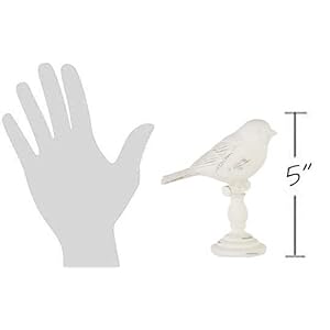 The Bridge Collection Elegant Bird Finial Figurine Set, 2-Piece (Whitewashed) The Bridge Collection Elegant Bird Finial Figurine Set 2 Piece Whitewashed