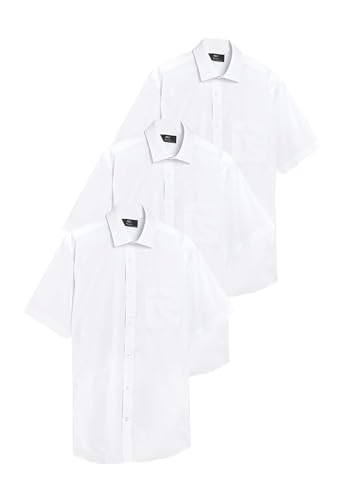 Chemises manches courtes faciles à repasser homme lot de 3 coupe standard pour le bureau