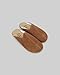 Golden Horn Tan Color Artisan Handcrafted Nubuck Genuine Leather Grounding Barefoot Shearling Slipper For Men Wide Toe Box Flexible Sole Lightweight Breathable Eco-Friendly Grounding Minimalist Shoes