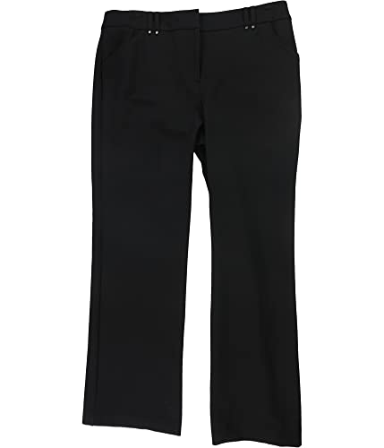 Alfani Womens Solid Casual Trouser Pants, Black, 2