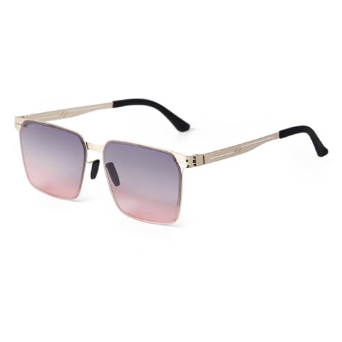 Lunettes de soleil en métal de haute qualité à verres gris protecteurs