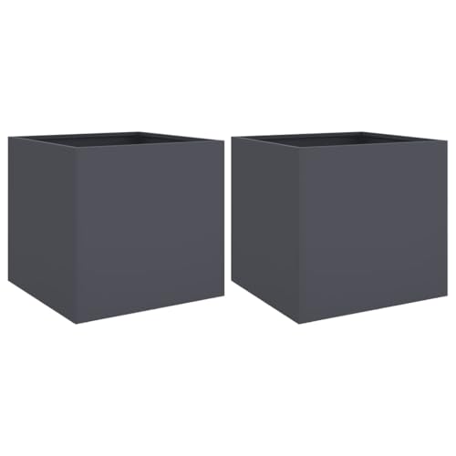 Pots de fleurs extérieurs en acier stable lot de 2 grands bacs