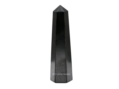 Image of Crystal Heaven Certified Shungite Crystal Tower Obelisk Point For Chakra, Healing & Balancing-Aaa Grade Original Certified Gemstone Agate For Reiki Meditation Yoga Spiritual (3-4 Inches)