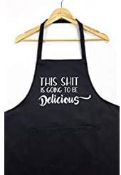 This Shit is Going to be Delicious Funny Apron with Pockets