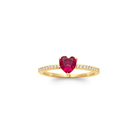 Bague Coeur Or 18k et Zirconium Rose le Cadeau Romantique Idéal