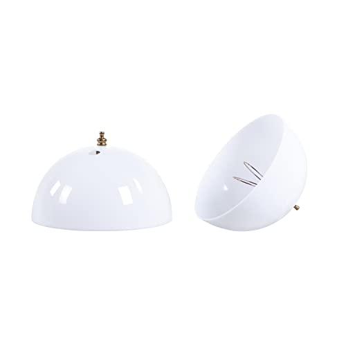 Image of Aspen Creative 28004-15-2, Clip-on Dome Shade in White Finish with Pull Chain Opening, 7 5 /8 inch Diameter x 4 inch Height, 2 Pack