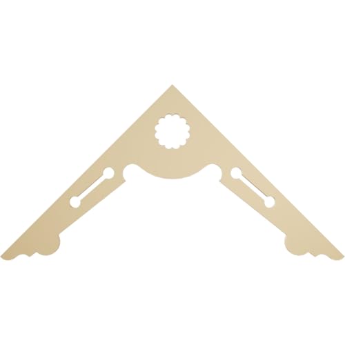 60"W x 30"H x 1 1/2"P (12/12) Pitch Cena Signature Urethane Gable Pediment, Primed Tan