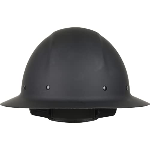 Dynamic Wolfjaw Fiberglass Full Brim Hard Hat With Wheel Ratchet, Black #TOP3