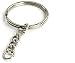Yueton Pack of 100 25mm/0.98" Split Key Ring with Chain