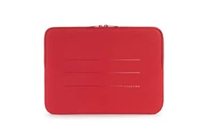 Tucano BFS1314-R Second Skin Segno Neopren-Hülle für Notebooks 13 Zoll bis 14 Zoll, MacBook Surface Netbook Rot