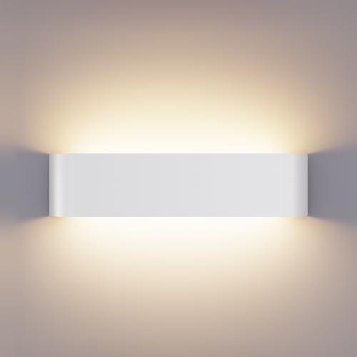 XXINLOOY Lampada da Parete LED Interni Luce Alluminio 24W 41CM Applique da Parete Interno Moderno Lampada a Muro per Camera da Letto Scale Corridoio, 3 Modalità Luce(3000K/4500K/6000K) (Bianco-1)