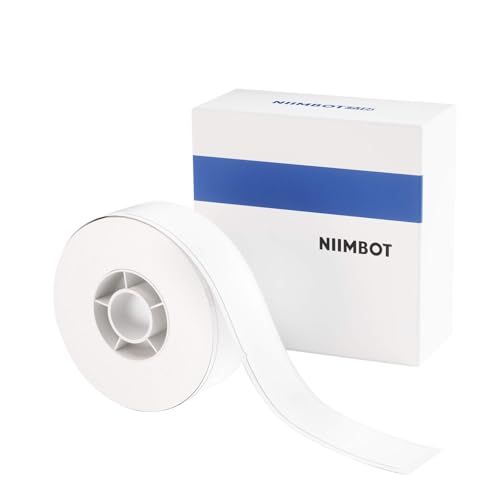 NIIMBOT Kabeletiketten Kabel Beschriftung 12.5x109mm Drucker-Aufkleberpapier mit selbstklebendem Papier für D11/D110/D101/H1S Etikettenmacher, 1 Rolle mit 65 Stück (Weiß)
