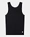 KVSS Women's Crew Neck Ribbed Knit Vest, 70% Cashmere 30% Silk E18G Gauge 60/2NM Yarn Lightweight Spring Summer Sleeveless Top Black