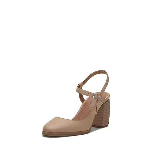 Lucky Brand Femme Xarissa Escarpins en cuir à talon entonnoir confortable