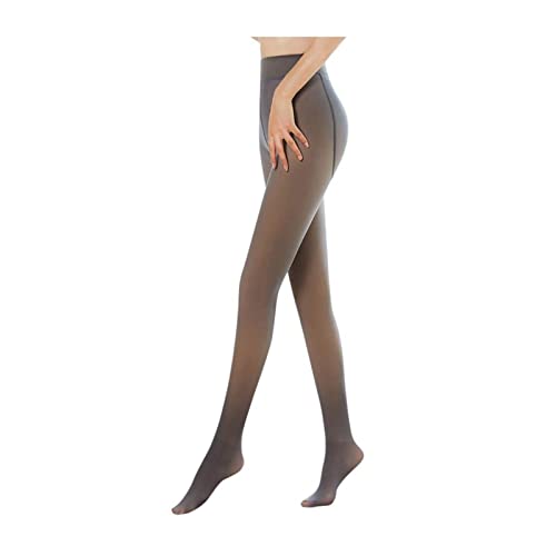 JQAM Leggings Transparentes Falsos, Leggings con Forro para Mujer Medias Leggings de Forro Polar cálido translúcidos de Invierno (-10 ℃ ~ 15 ℃) (Color : Negro, Tamaño : 320g) Cover