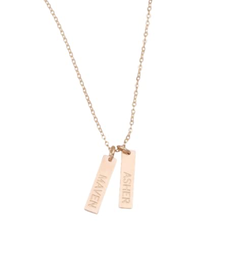 Small Gold Bar Necklace, Personalized 