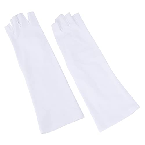 ifundom 1 Par De Mangas Protectoras Solares Para Brazos Mangas De Enfriamiento Mangas Acolchadas Para Hombres Y Mujeres Mangas Deportivas Blancas