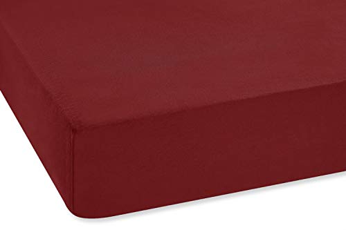 SETEX Fitted Sheet, Flannelette, DarkRed, 90 x 200 - Image 2