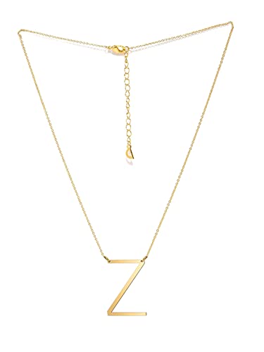 Image of Yellow Chimes Fashion Stainless Steel Gold Plated Initial Letter Pendant for Women and Girls