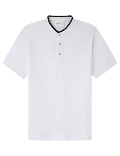 Springfield Polo Mao Slim SS En Contraste con Bordado De Árboles. 100% Algodón Bci, Blanco, L
