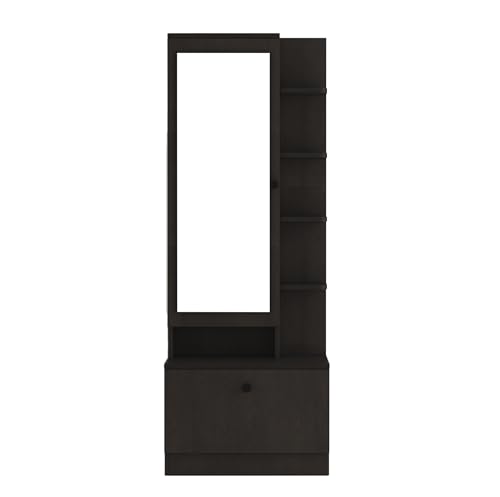 Image of DesignFit Engineered Wood Dressing Table with Mirror and Storage,Vanity Table with Closed and Open Storage for Bedroom, Home & Living Room (Wenge Finish)