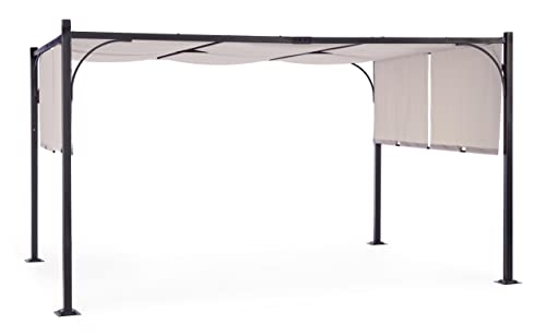 Gazebo Pergola 4x3 m Panama con struttura in acciaio verniciato antracite - Acciaio