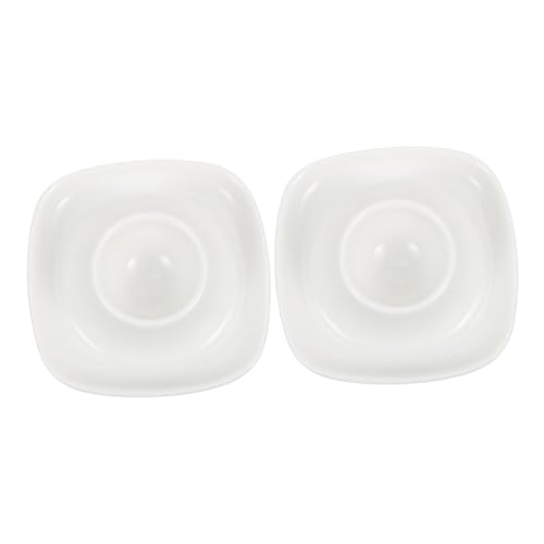 Veemoon Porcelain Egg Cups Set of 2 - Stylish Ceramic Holders for Boiled Eggs - for Breakfast Serving