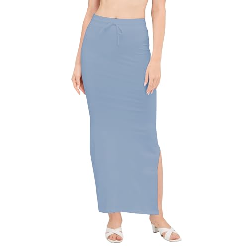 Image of DESI GIRL Cotton Lycra Stretchable Saree Shapewear Petticoat with Drawstring for Women | Fishcut Saree Petticoat with Side Slit for Easy Movement | Saree Shaper | Long inskirt