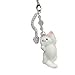 REEIRAMERCE New 2026 Kute Kitten Catching ButteRIFly Beaded Keychain 3D Flocking Cat Phone Lanyard Keyring Cartoon Little Key Chain Gift Jewelry Fashion Accessories Creative
