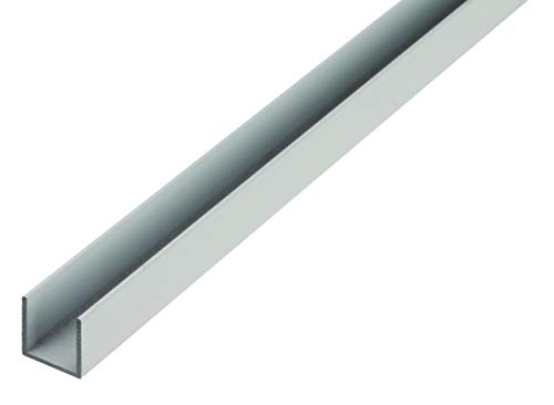 Alberts 475659 Perfil en U, Aluminio, natural, 1000 x 8 x 8 mm