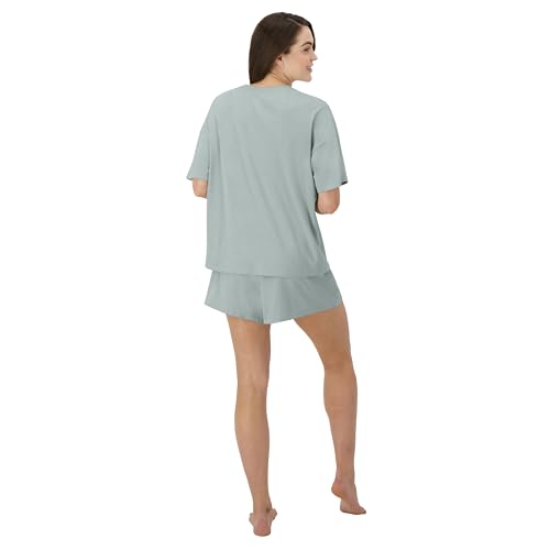 Hanes womens Originals 2 Piece Lounge Set, Comfywear Supersoft Boxy T-shirt & Sleep Shorts Loungewear Set