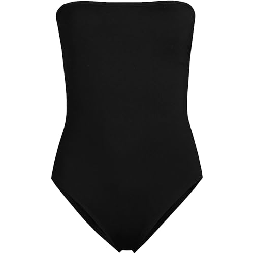 Lands' End Women's Chlorine Resistant Bandeau High Leg Strappy One Piece Swimsuit3