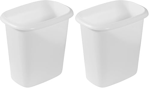Image of Rubbermaid Vanity Trash Can /Wastebasket 1.5-Gallons /6-Quarts White for Under Counter /Kitchen /Office /Bedroom /Bathroom (Pack of 2)