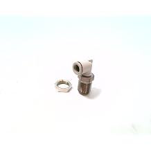 SMC KQ2LE08-00N Bulkhead Male Elbow, 8MM OD, ONE-Touch Fitting, Series KQ2, Brass Nickel Plated, White Body, Light Gray Release