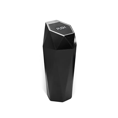 Image of Mini Portable Car Trash Can with Lid, Style 1, Black