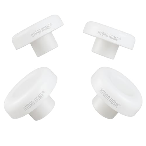 HYDRO HOME Topes WC redondos de plástico, 4 unidades, altura 4 mm, diámetro perno 9 mm, diámetro tope 21 mm, instalación fácil DIY, fabricación italiana